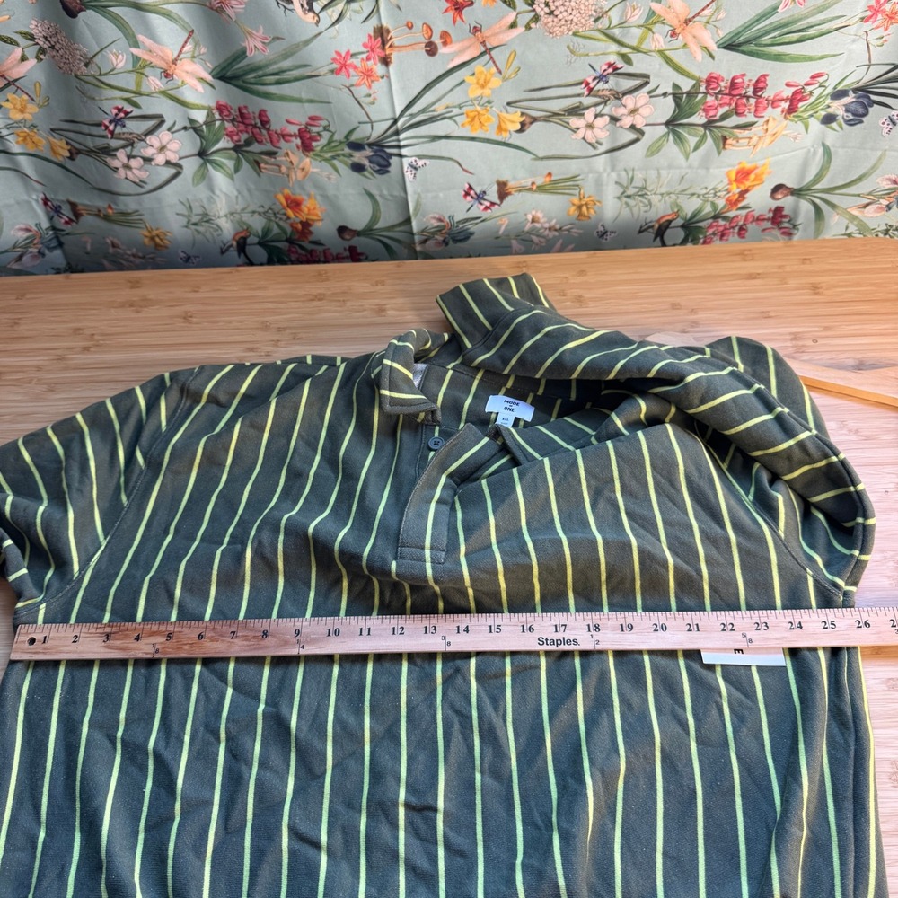 Mode of One Mens XXL Wild Ivy Striped French Terry Long Sleeve Polo Shirt NEW - Picture 7 of 13